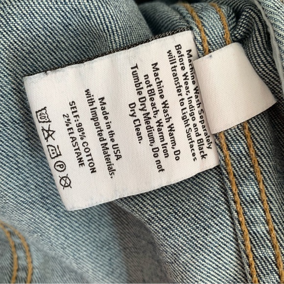 Proenza Schouler White Label ~2- Tone Bleached Cropped Denim Jacket - Picture 10 of 16